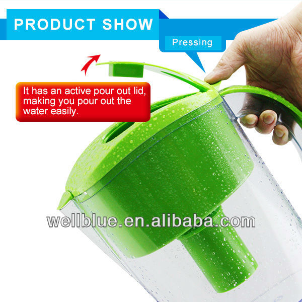 Wellbue Coconut Shell Active Carbon Alkaline Water Pitcher For Home Use With CE,ROHS, FDA
