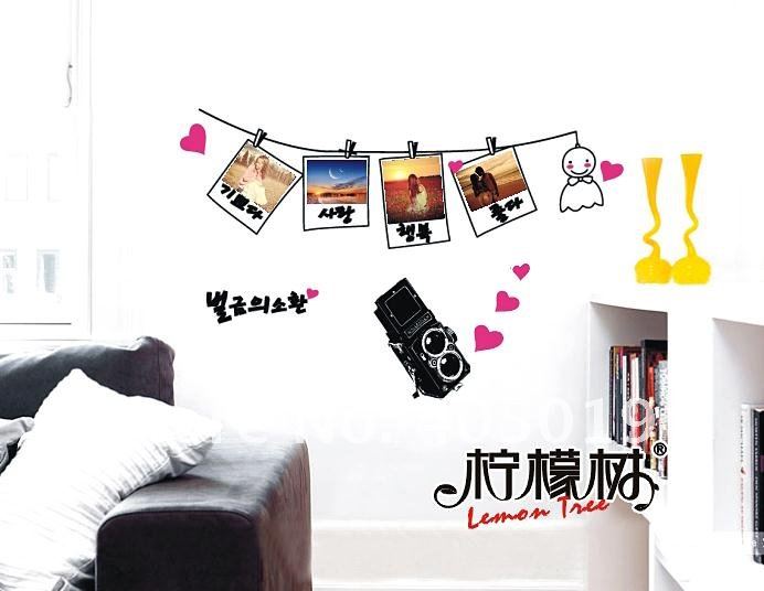 AY942B Korean Photo Wall Sticker 95x41cm Removable PVC Window Cling Photo Frame Room Paper Decor Mixable 6% off total if 2lots