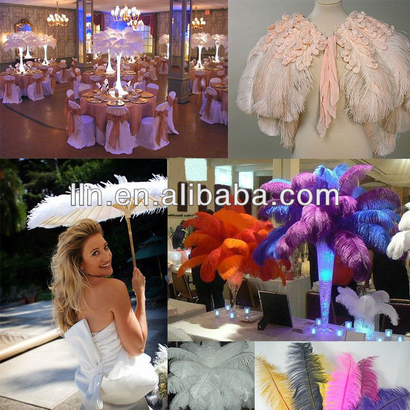 卸売高品質の天然カラフルなダチョウの羽結婚式のパーティーのためにテーブルdiyの装飾問屋・仕入れ・卸・卸売り