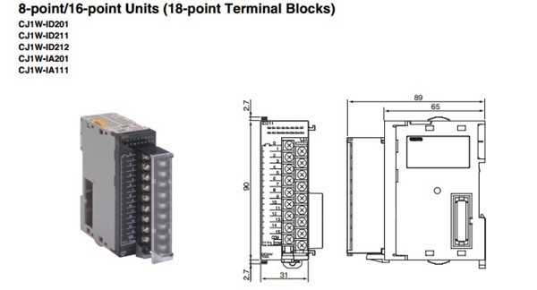 CJ1W-ID201 dimension