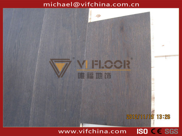 2 layer stained chocolate colour flooring oak