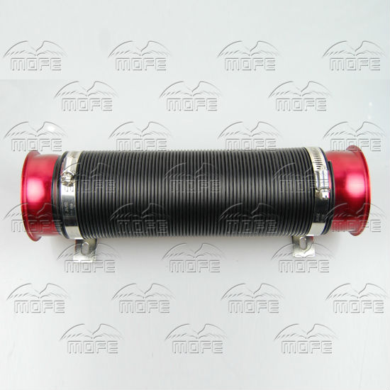 Universal EPDT Multi-flexible Expandable 76mm 3 Inch Cold Air Intake Pipe Kit Air Filter Silver Red Blue flexible intake pipe-red (1)