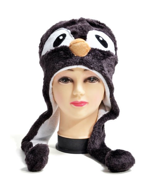 最も新しい様式の柔らかいプラシ天のペンギンの動物のヘッド帽子は冬の間もてあそぶ仕入れ・メーカー・工場