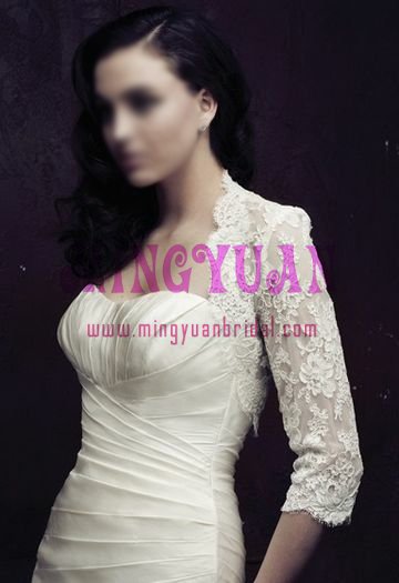 ivory lace long sleeves wedding jacket jc05