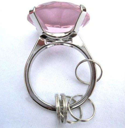 Pink diamond ring keychain