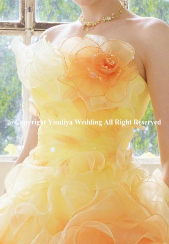 Wholesale 2011 Fashion Strapless Organza Light Orange Wedding Dress