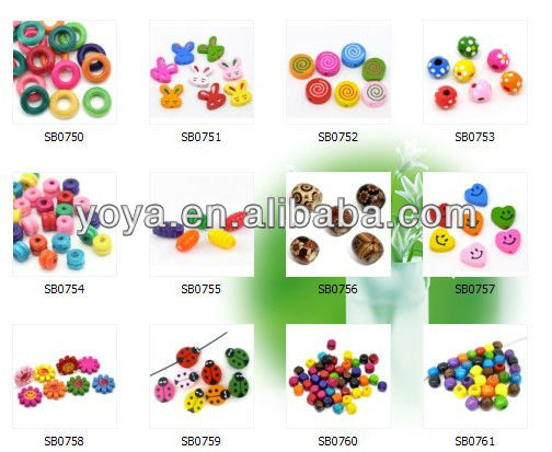 Painted Wood Spacer Beads,Loose Wood Abacus Rondelle Beads,Wood Heishi Beads.jpg