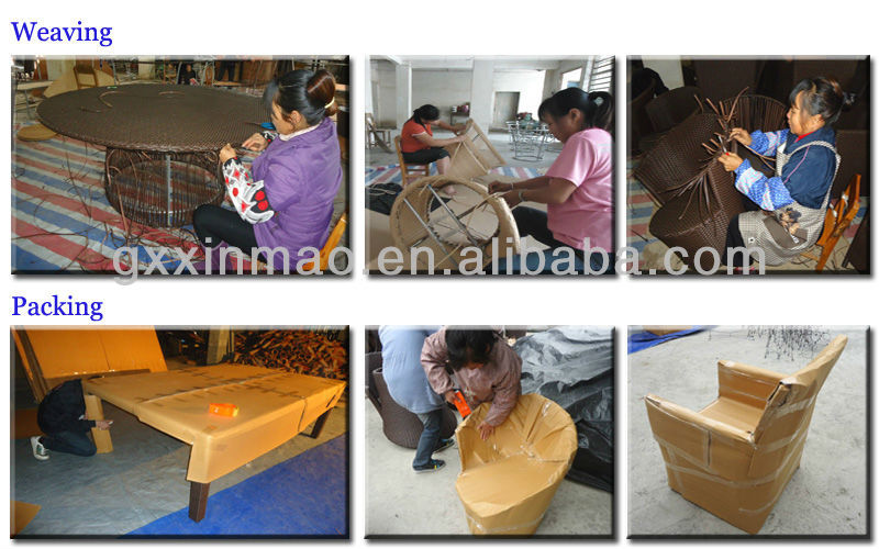 4つのseaterの庭のダイニングテーブルの柳細工の藤の家具仕入れ・メーカー・工場