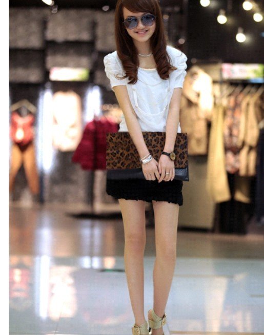 Wholesale + Free Shipping Summer new details false two piece set to Color Bubble Sleeve T shirt3149# Wholesale + Free Shipping Summer new details false two piece set to Color Bubble Sleeve T shirt3149#