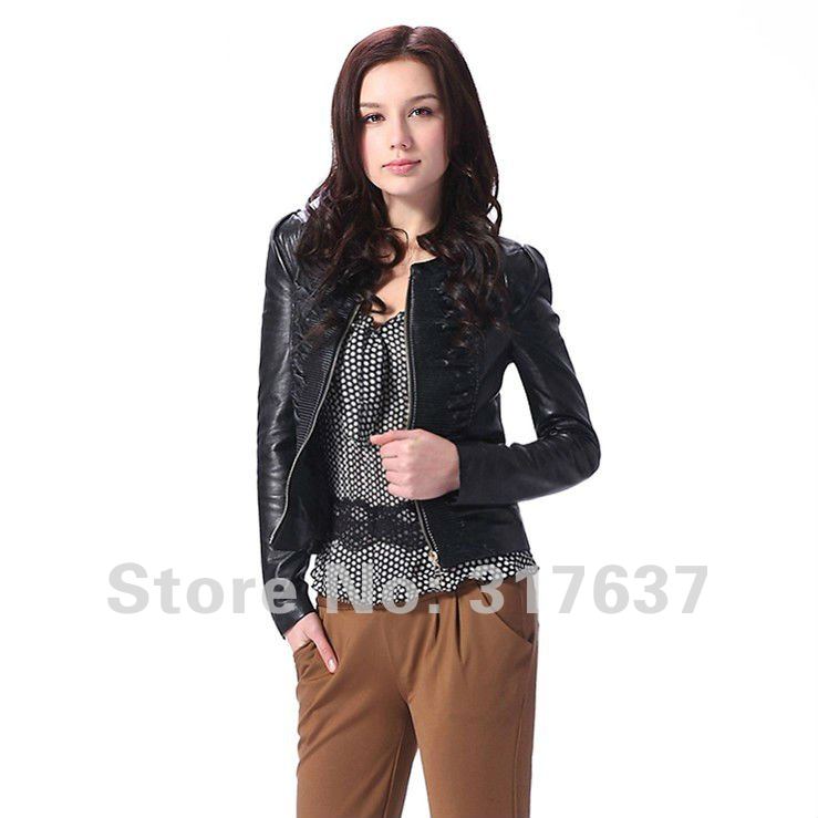 Free Shipping Via EMS 2012 New Arrival Female 100% Geniune Lambskin Leather Short Jacket#11145 Free Shipping Via EMS 2012 New Arrival Female 100% Geniune Lambskin Leather Short Jacket#11145