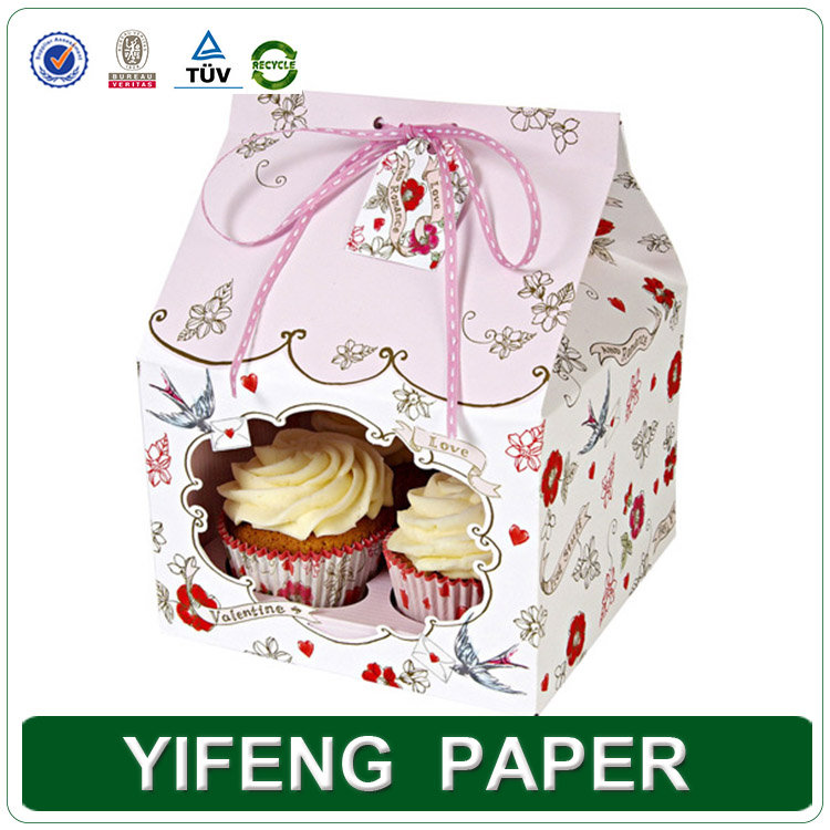 cupcake kraft recycled  single clear boxes packaging wholesale kraft cupcake boxes paper paper