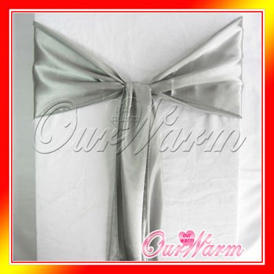 Wholesale 100 Dark Silver Gray Grey Chair Sash Bow Wedding Party Colors