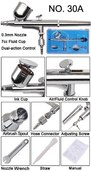 2 DUAL ACTION AIRBRUSH TATTOO NAIL CAKE COMPRESSOR KIT #1590 2 DUAL ACTION AIRBRUSH TATTOO NAIL CAKE COMPRESSOR KIT #1590