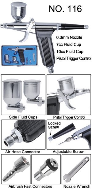 2 DUAL ACTION AIRBRUSH TATTOO NAIL CAKE COMPRESSOR KIT #1590 2 DUAL ACTION AIRBRUSH TATTOO NAIL CAKE COMPRESSOR KIT #1590