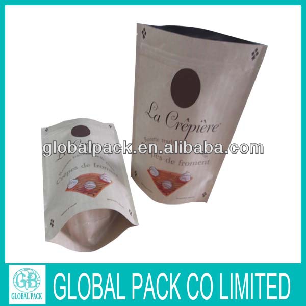 High quality kraft paper laminated foil standing zipper tea bag