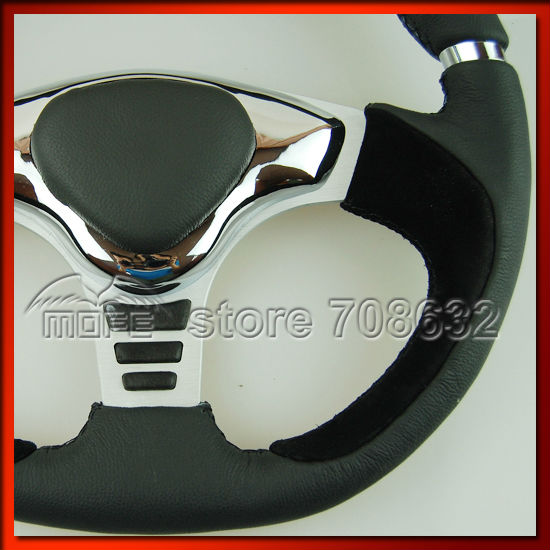 350mm 14 inch Suede Leather MOMO Steering Wheel for Racing Sport Car DSC_0281 (2)