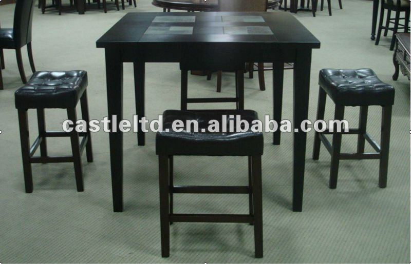 Tapa de cristal blanco moderno mostrador de madera juego de ... Juegos de comedor modernos con base de madera y vidrio