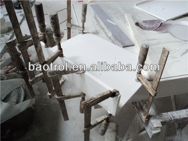 本物の工場用シート雪のように白い石の洗面化粧台/浴室の洗面台( bav- 002)問屋・仕入れ・卸・卸売り