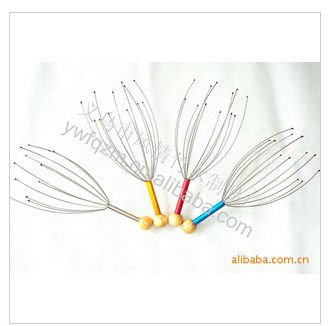 Neck Scalp Massage Head Massager Equipment Stress Relax stainless steel handle manual health care Free Shipping