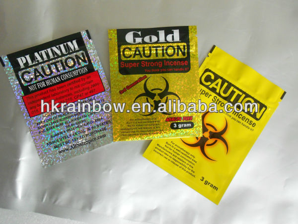 aluminium foil packets for invidiual tea bags with serial number stickers