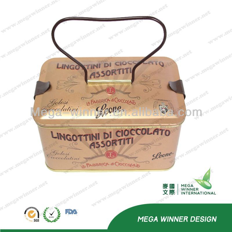 Red wine bottle tin can box,rectangular wine tin box