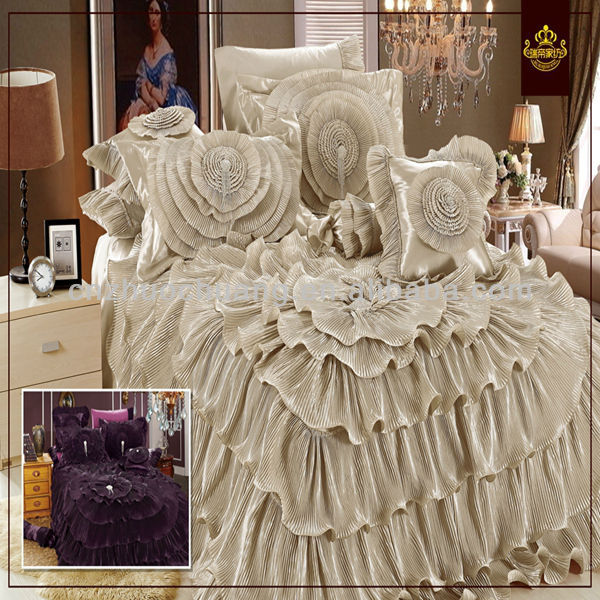 elegant super king bedding comforter sets made by white satin wedding問屋・仕入れ・卸・卸売り