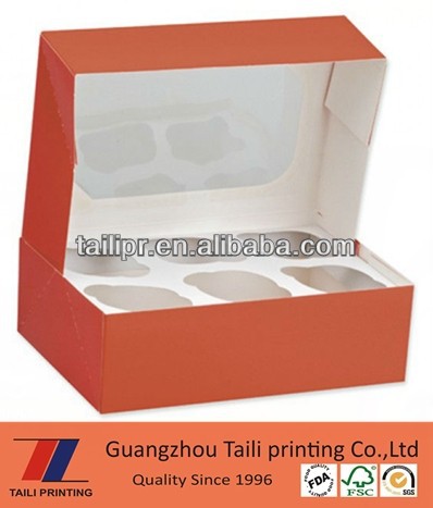 Taili Printing customized cakecup paper boxes/cake box with PET window/cake packaging box