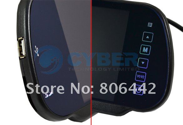 7" TFT LCD Color Screen Car Monitor Rearview Mirror Camera W/ SD USB MP5 FM Free Shipping
