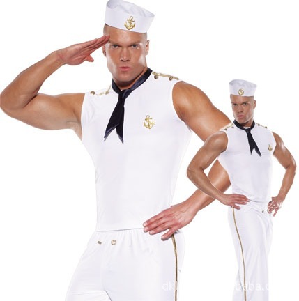 SEXY The White Male models sailor suit , Cosplay Costumes ---A9988. 