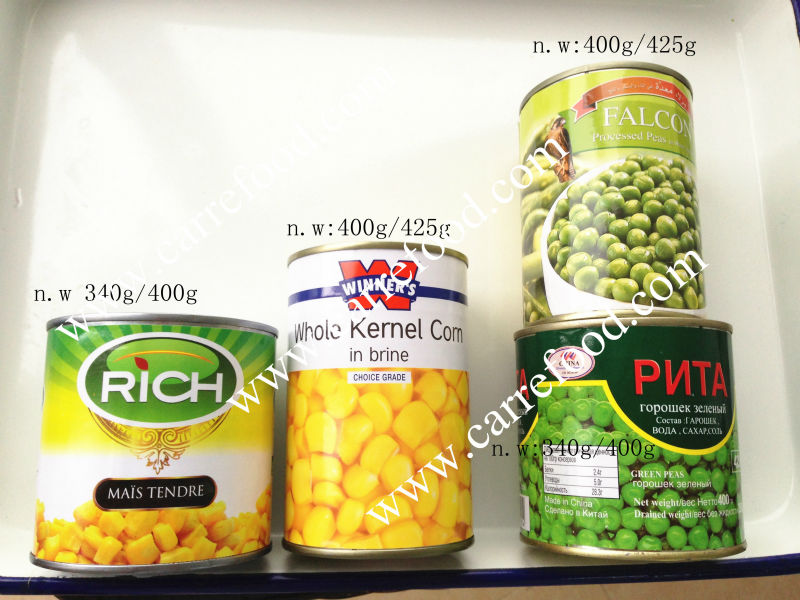 For 340G with 250g canned sweet corn in vacuum