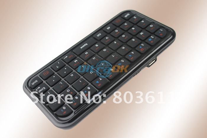 Mini Slim pocket Wireless Bluetooth Keyboard For computer PS3 iPad iPhone PC HTPC Smart Phone black new free shipping