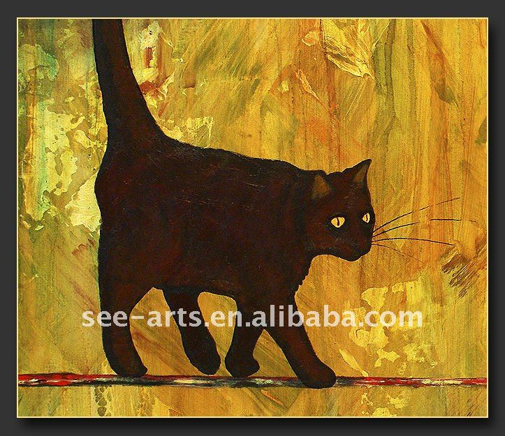 Moderno acrílico gatos pintura para niños sala de-Pintura y ... Moderno acrílico gatos pintura para niños sala de-Pintura y ...