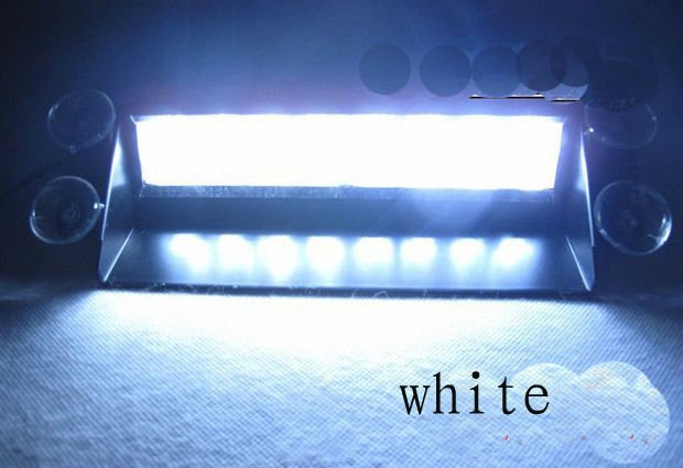 white 8 LED High Power Strobe Flash Warning EMS Police Car Light Flashing Firemen Fog Lights 8LED