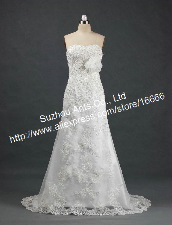 2012 New Fashion Backless Lace Wedding Dress ALine