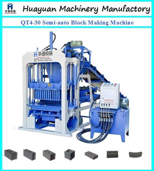 Lowest Cost cement manual brick making machine QT4-30 semi-auto cement brick making machine price in india