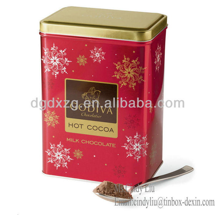 cocoa powder/chocolate square tin case