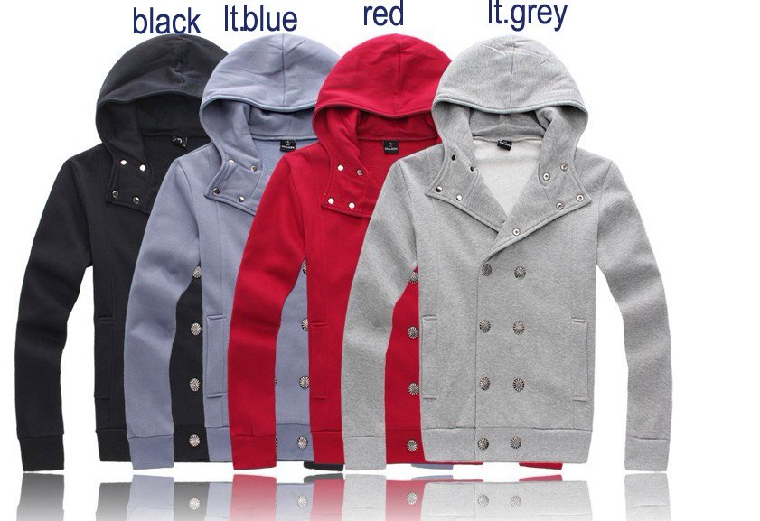 men\'s jacket Hoodie mens fashion top double-breasted cardigan hooded sweater Slim Luxury Stylish Patched 