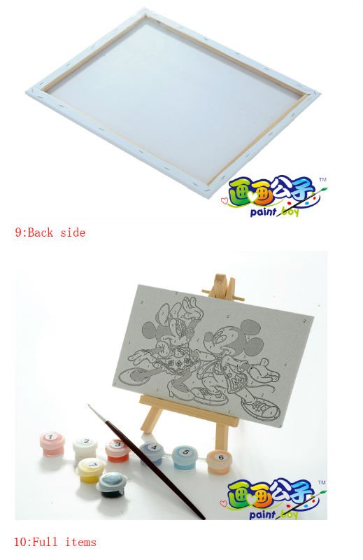 mini size with easel - painting by numbers for kid's use