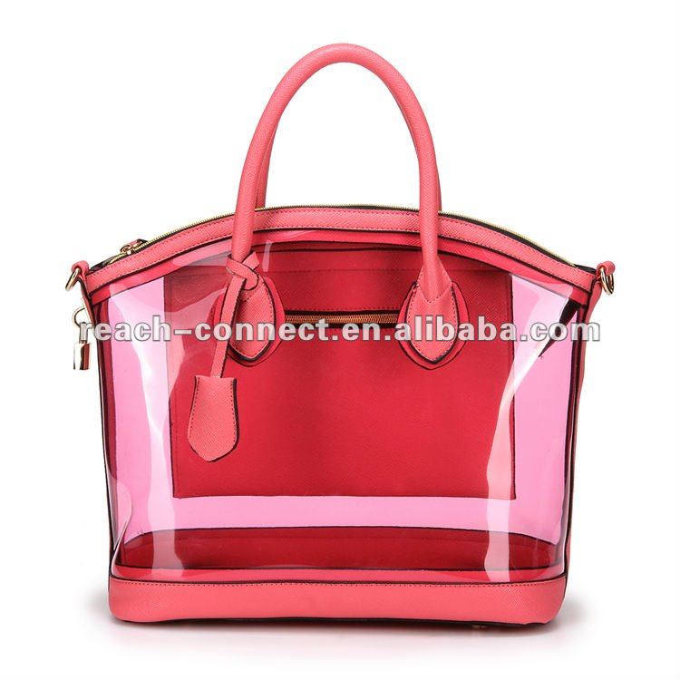 new design ladies clear handbag