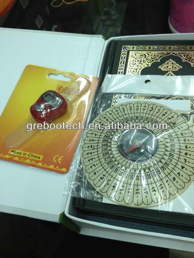 ラマダンギフトデジタルコーランリーダーpq15のイスラム教徒のコンパス・カウンター・cd・カラフルなアルミニウムhqギフトボックス問屋・仕入れ・卸・卸売り