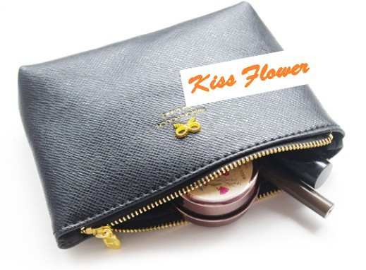 Korea Style Sweet Bow Design Zipper Cosmetic Bag 5 Color Make Up