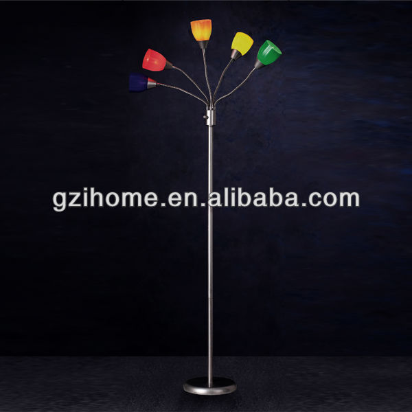70 Inch Tall 5 Light Floor Lamp With Fully Adjustable Arms And