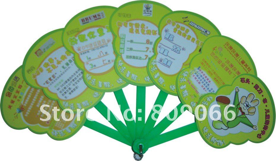 black 7pcs promotion PP promotional fold fan black 7pcs promotion PP promotional fold fan