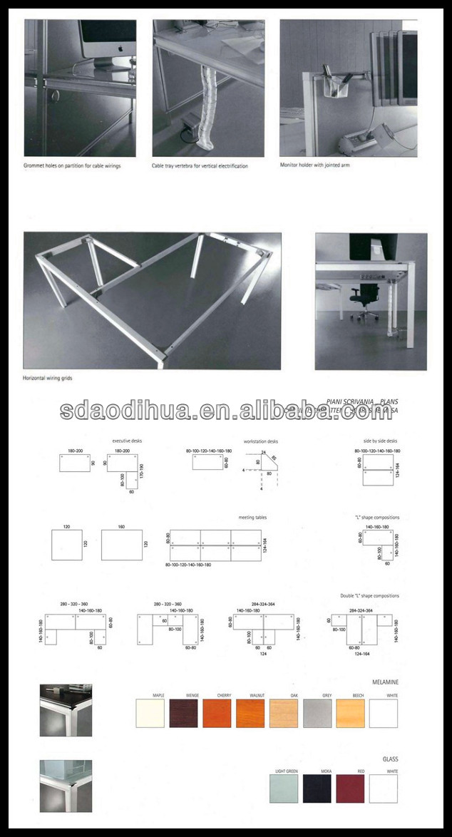 ためのワーク·テーブルメラミンシリーズファッションデザイン/214a-02g名様用のワークステーション仕入れ・メーカー・工場