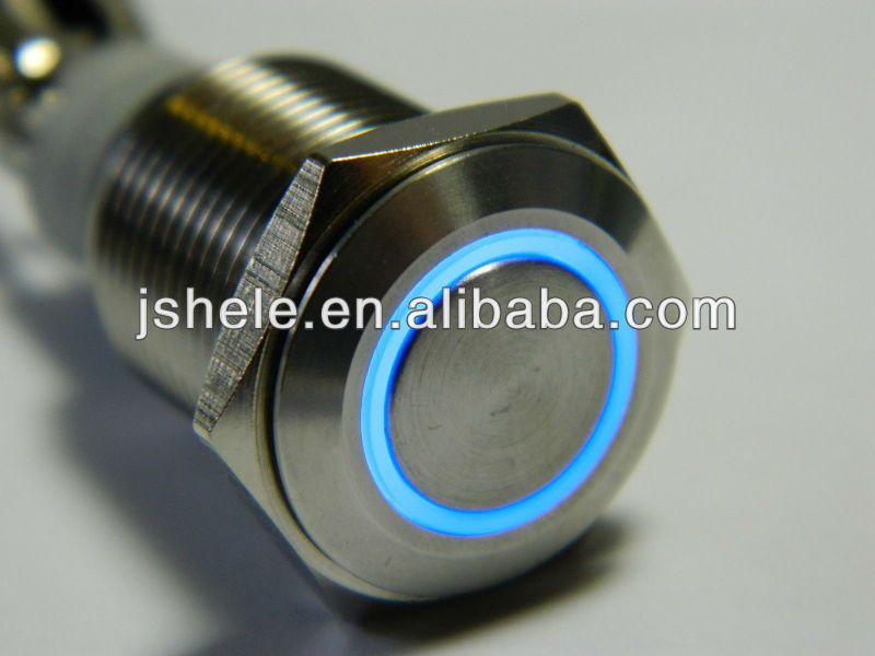 ブラックメタルスイッチ16mm12vhightのヘッドのプッシュボタン* blue*ラッチングledエンジェルアイ問屋・仕入れ・卸・卸売り