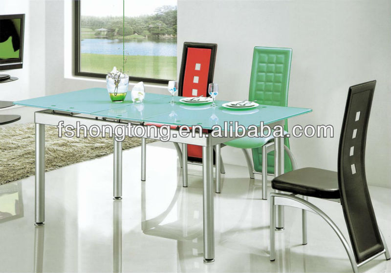 Acero inoxidable bistro juego de comedor/extendable dining table ...