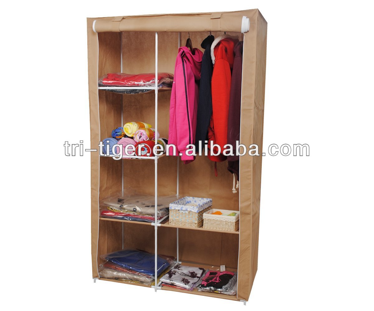 Draagbare kast organisator kleren dubbele deur organisator doek ...