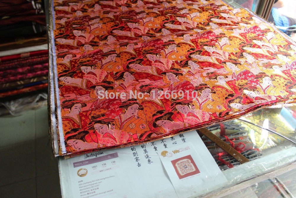 chinese silk brocade woven damask fabric cheongsam...