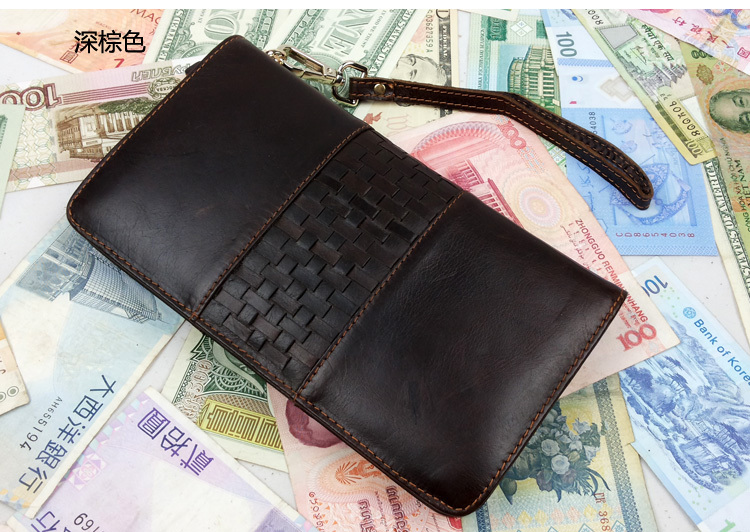 New Mens Genuine Leather Clutch Wallets Natural Le...