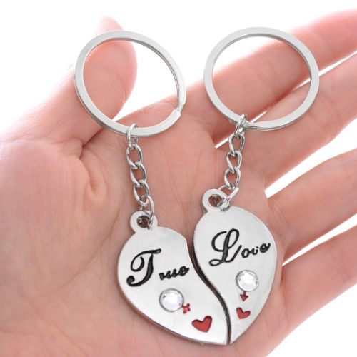  Love Heart Key Ring Keyfob Couples Romantic Keychain Lover Friend\'s Gift Free Shipping #LN